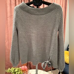 Susina Gray Textured Knit Sweater
